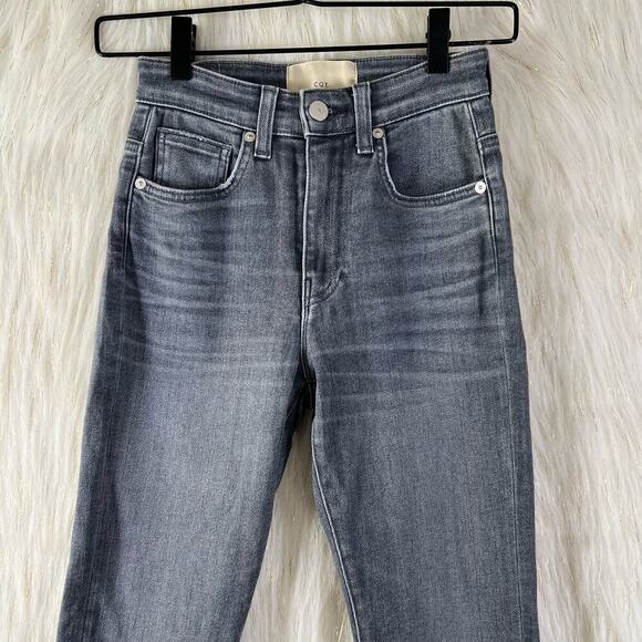 CQY Palme Gray High Rise Skinny Denim Jeans Cotton Blend Stretch Size 24 - Picture 2 of 11